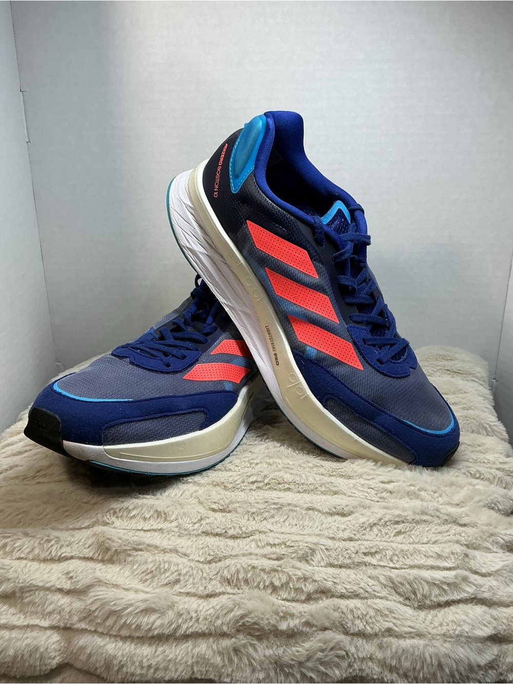 adidas Adizero Boston 10 Men’s 11 Indigo Blue Turbo Running Shoes GY0926